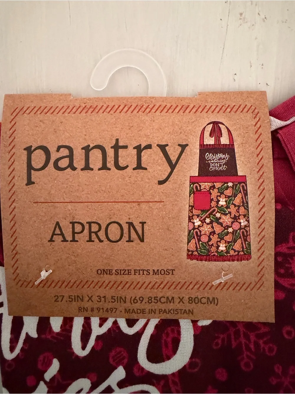 Pantry Apron Cookies Candy Christmas Gingerbread Man One Size Fits Most New